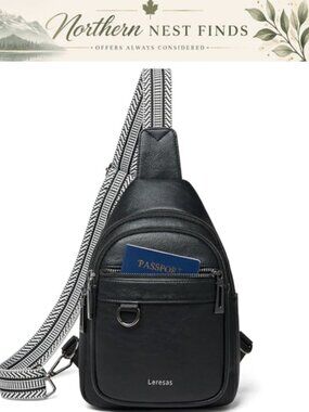 Vegan Leather Sling Bag Crossbody Anti Theft Fanny Pack Purse Backpack